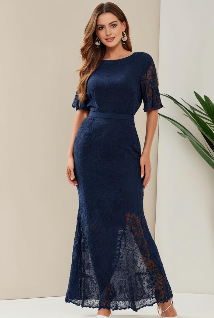 3 4 sleeve bodycon plunging back sequin evening dress 121861