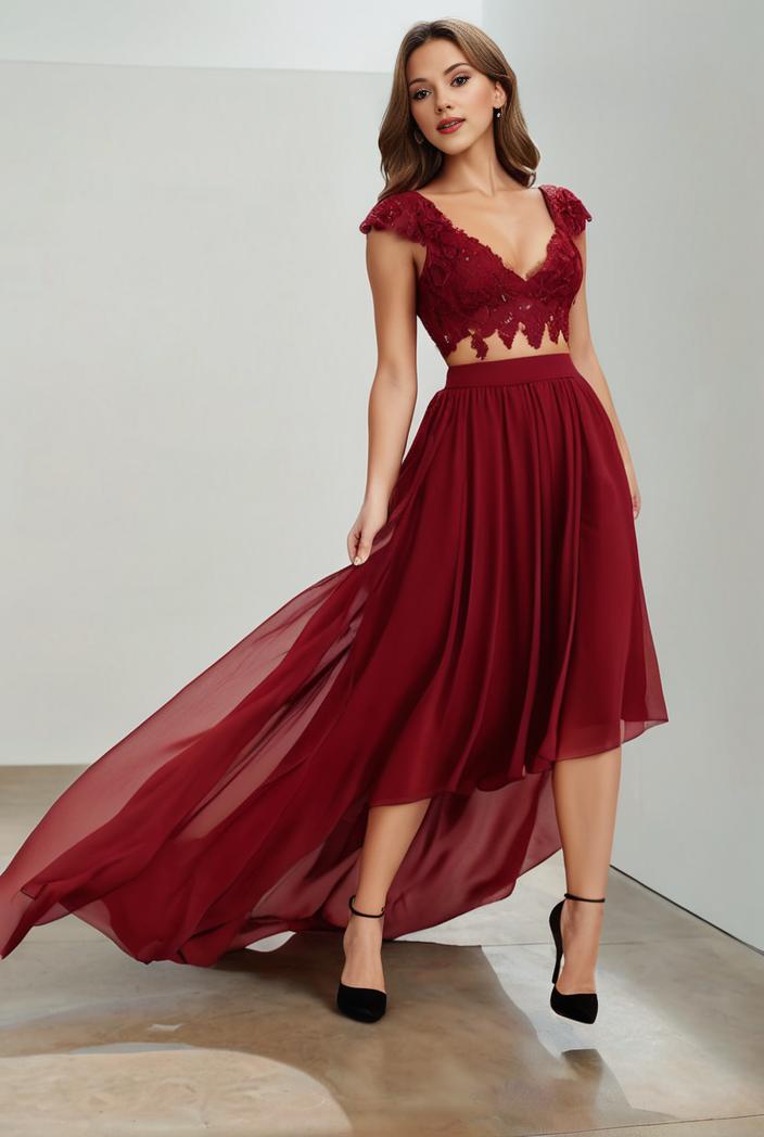 3 4 sleeve sheer sequin stripe high low hem evening dress 122043