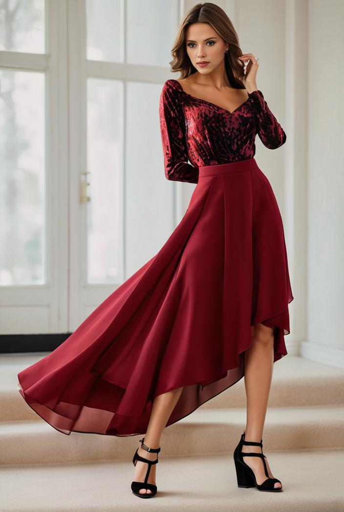 3 4 sleeve sheer sequin stripe high low hem evening dress 122046