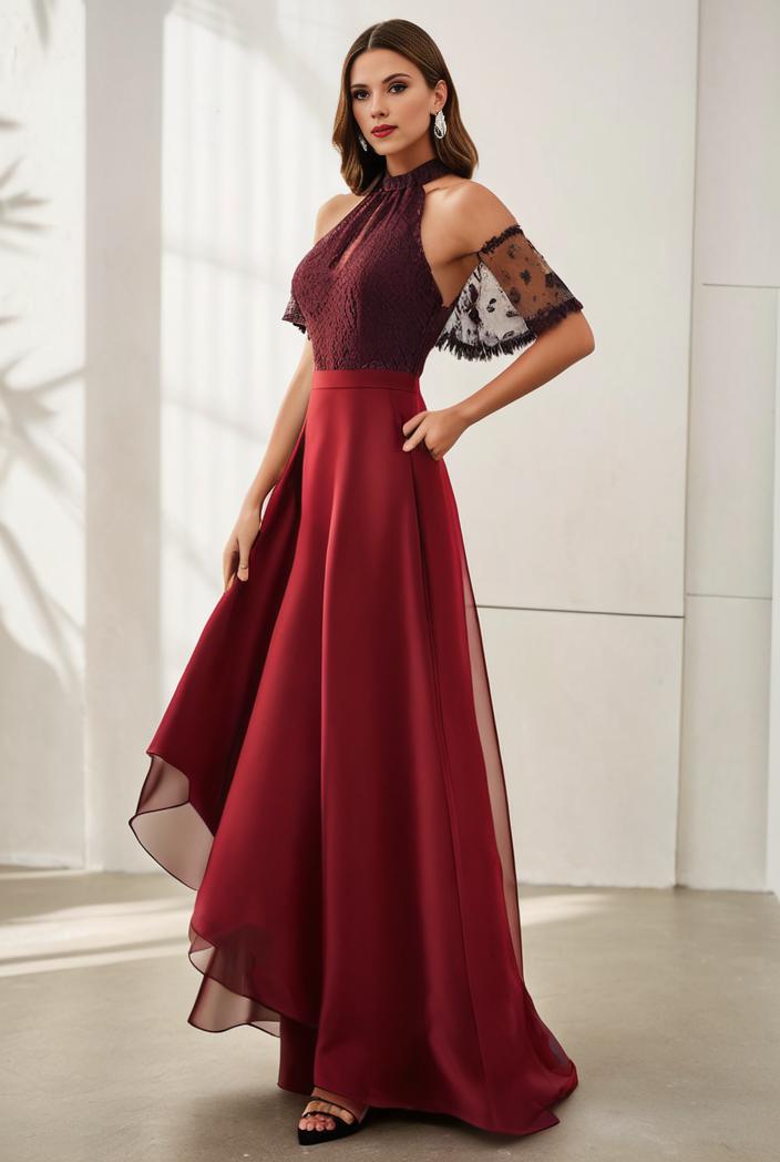 3 4 sleeve sheer sequin stripe high low hem evening dress 122059