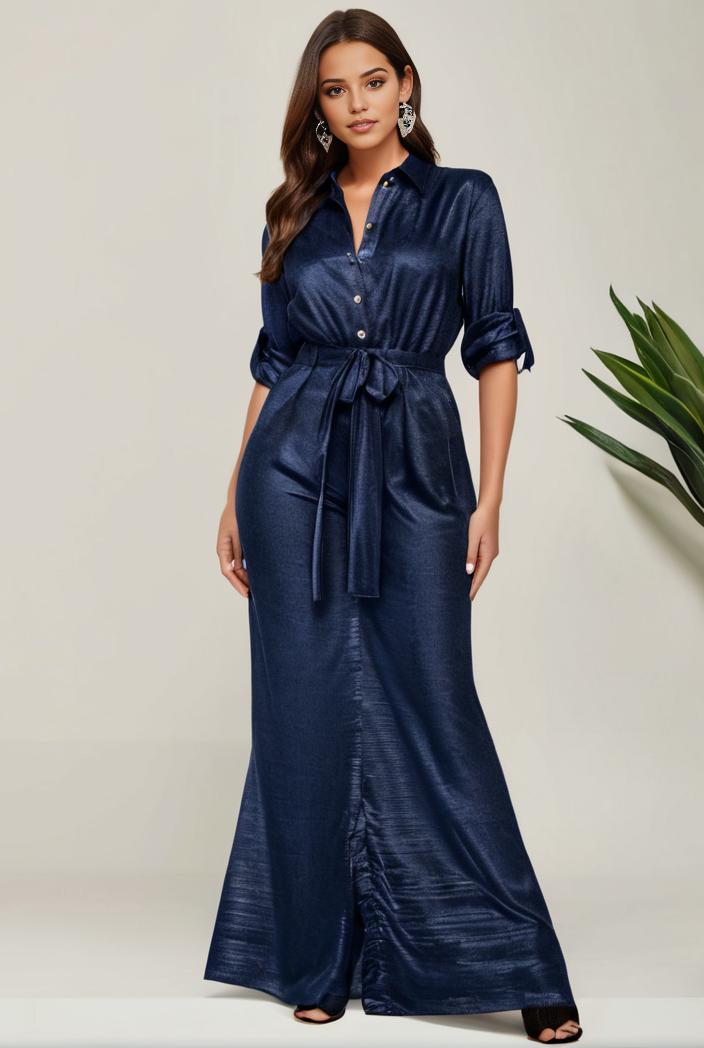 3 4 sleeve bodycon plunging back sequin evening dress 127605