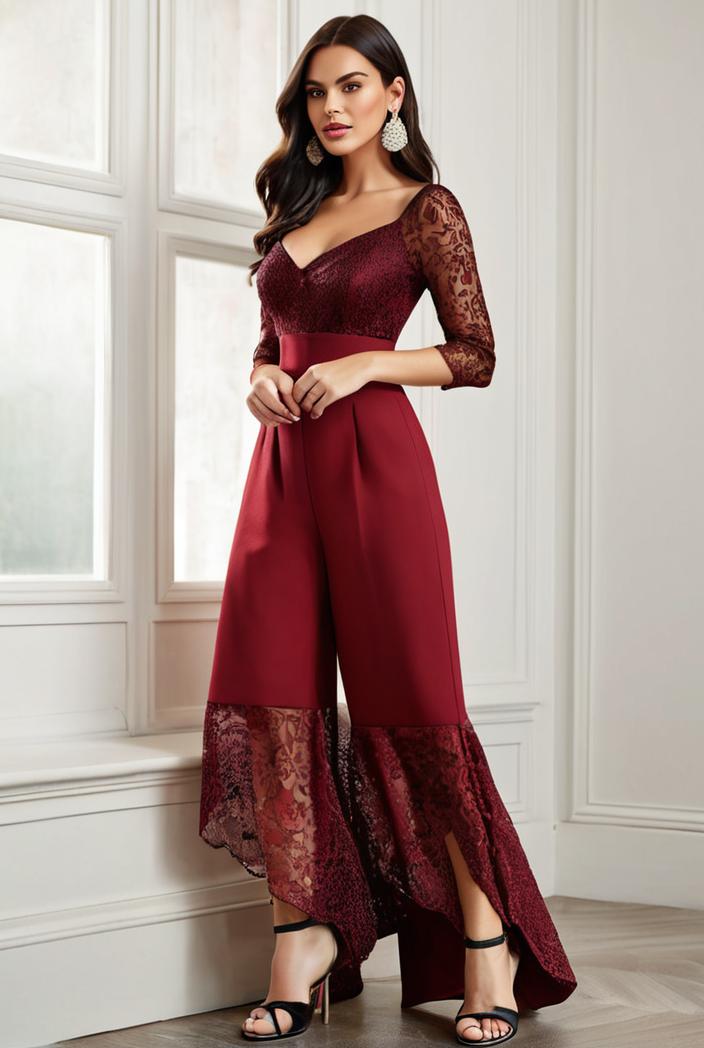 3 4 sleeve sheer sequin stripe high low hem evening dress 135899