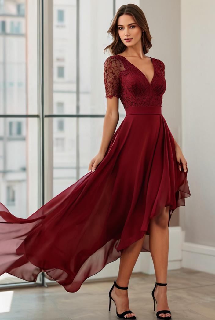 3 4 sleeve sheer sequin stripe high low hem evening dress 135913