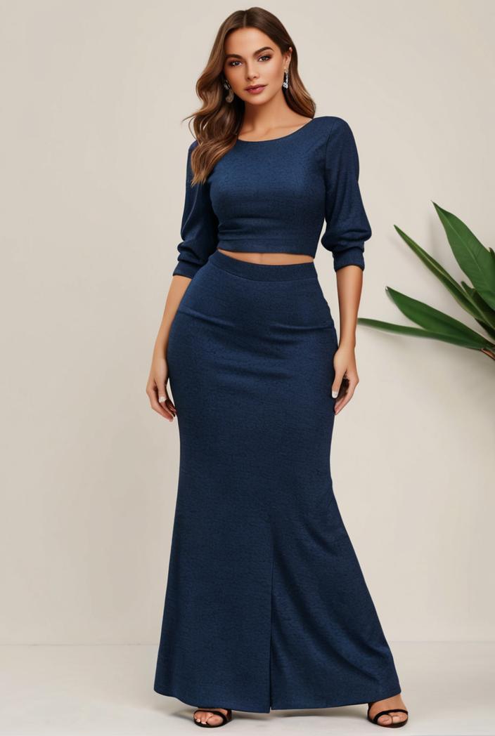 3 4 sleeve bodycon plunging back sequin evening dress 137878
