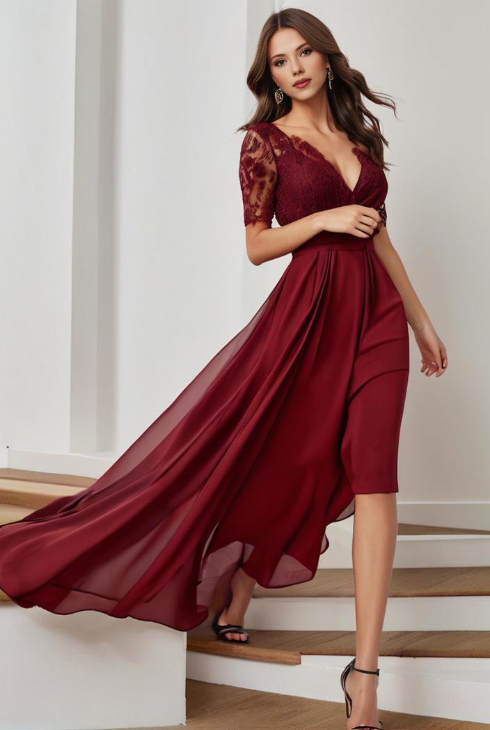 3 4 sleeve sheer sequin stripe high low hem evening dress 132263