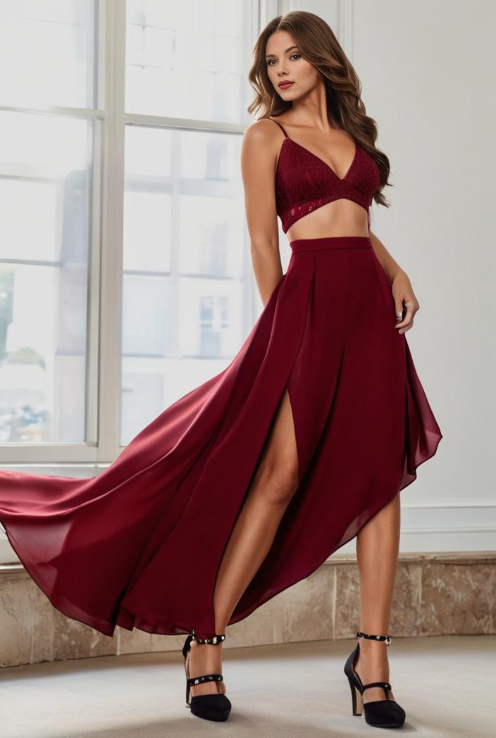 3 4 sleeve sheer sequin stripe high low hem evening dress 132267