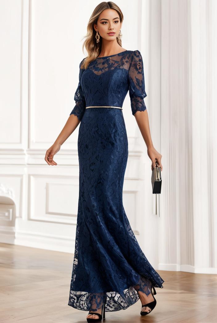 3 4 sleeve bodycon plunging back sequin evening dress 118741