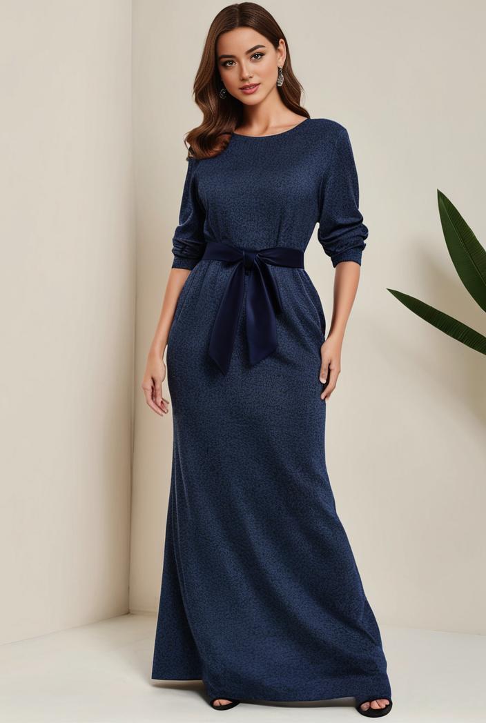 3 4 sleeve bodycon plunging back sequin evening dress 118747