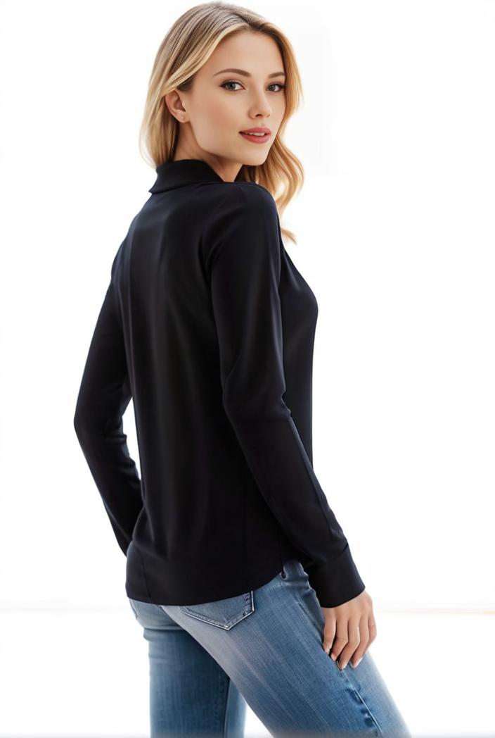 3 sets of turtleneck tees comfy long sleeve shirt perfect for spring autumn women s apparel 145125