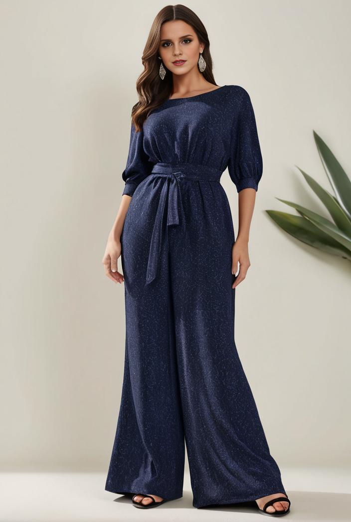 3 4 sleeve bodycon plunging back sequin evening dress 102869