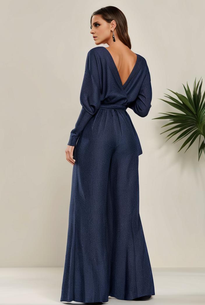 3 4 sleeve bodycon plunging back sequin evening dress 102884