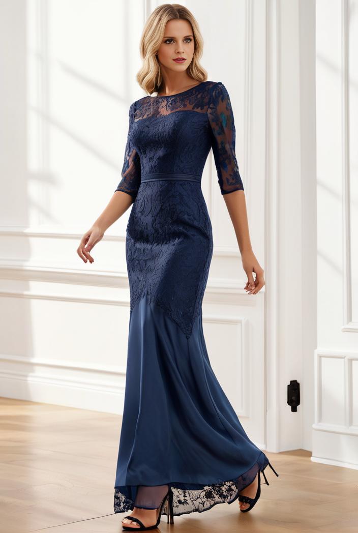 3 4 sleeve bodycon plunging back sequin evening dress 102902