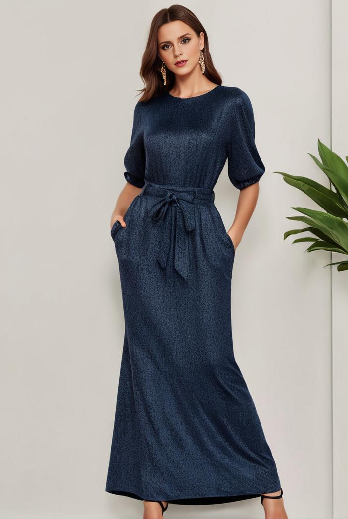 3 4 sleeve bodycon plunging back sequin evening dress 102915