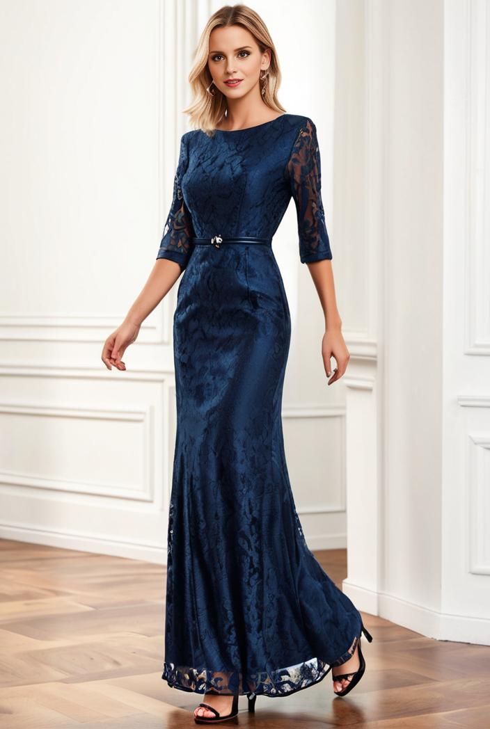 3 4 sleeve bodycon plunging back sequin evening dress 102921