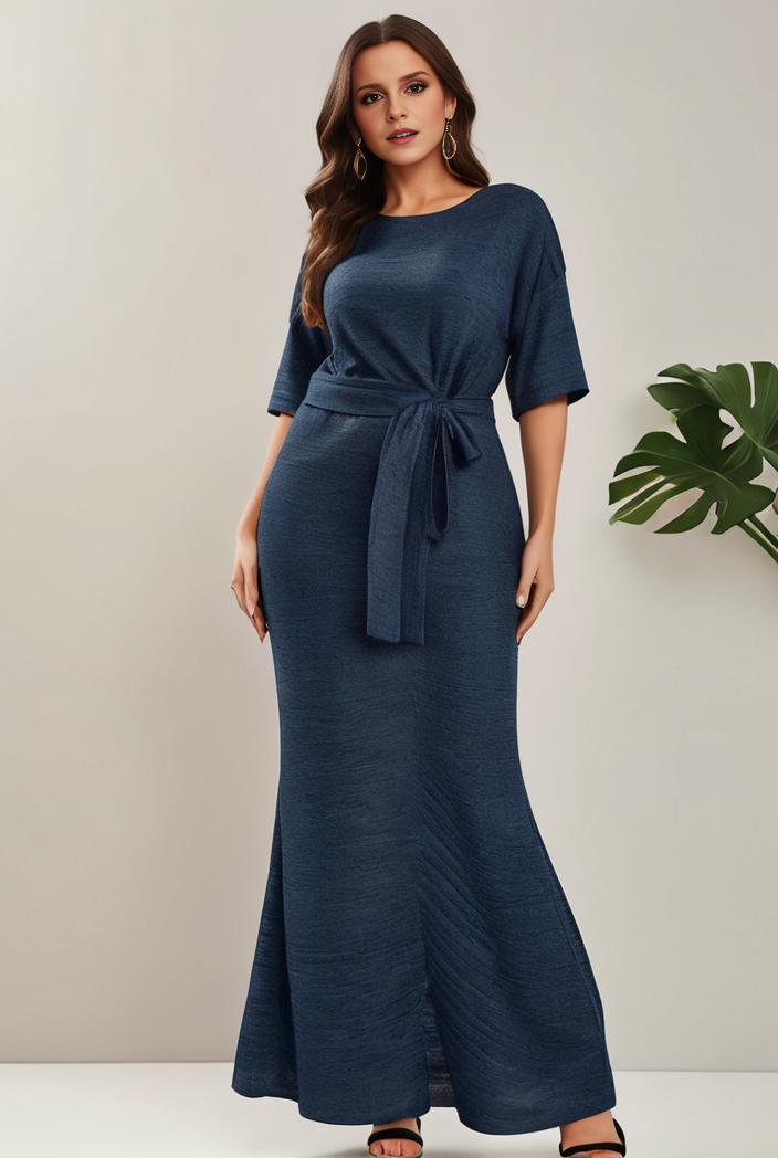 3 4 sleeve bodycon plunging back sequin evening dress 102927