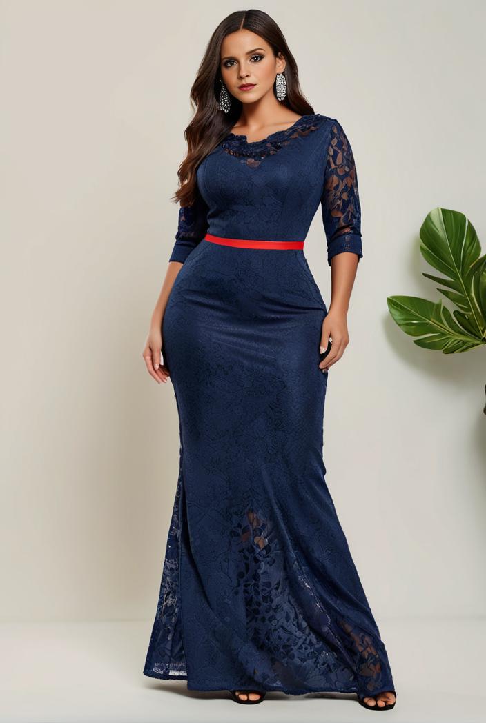 3 4 sleeve bodycon plunging back sequin evening dress 102928