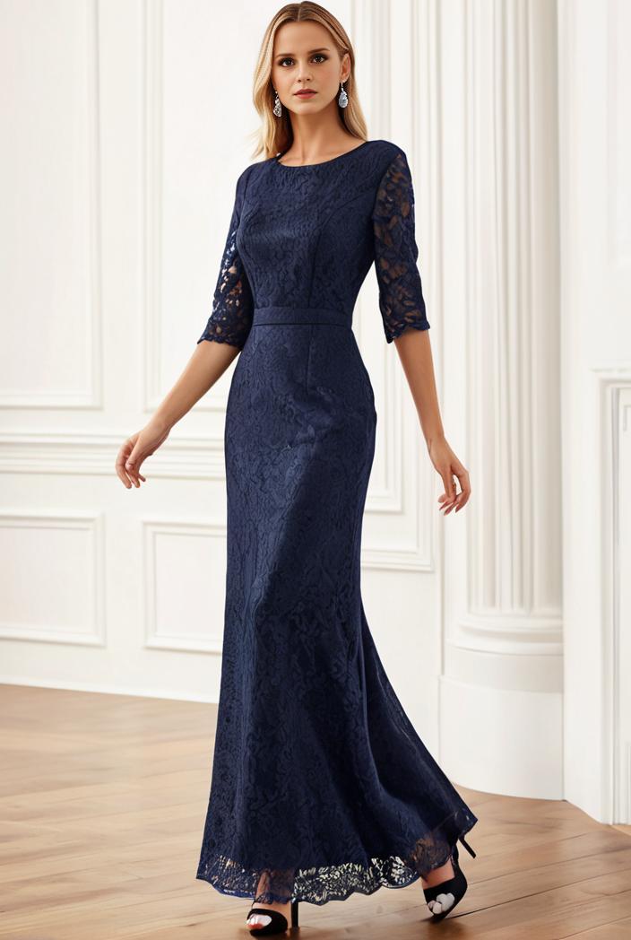 3 4 sleeve bodycon plunging back sequin evening dress 102943