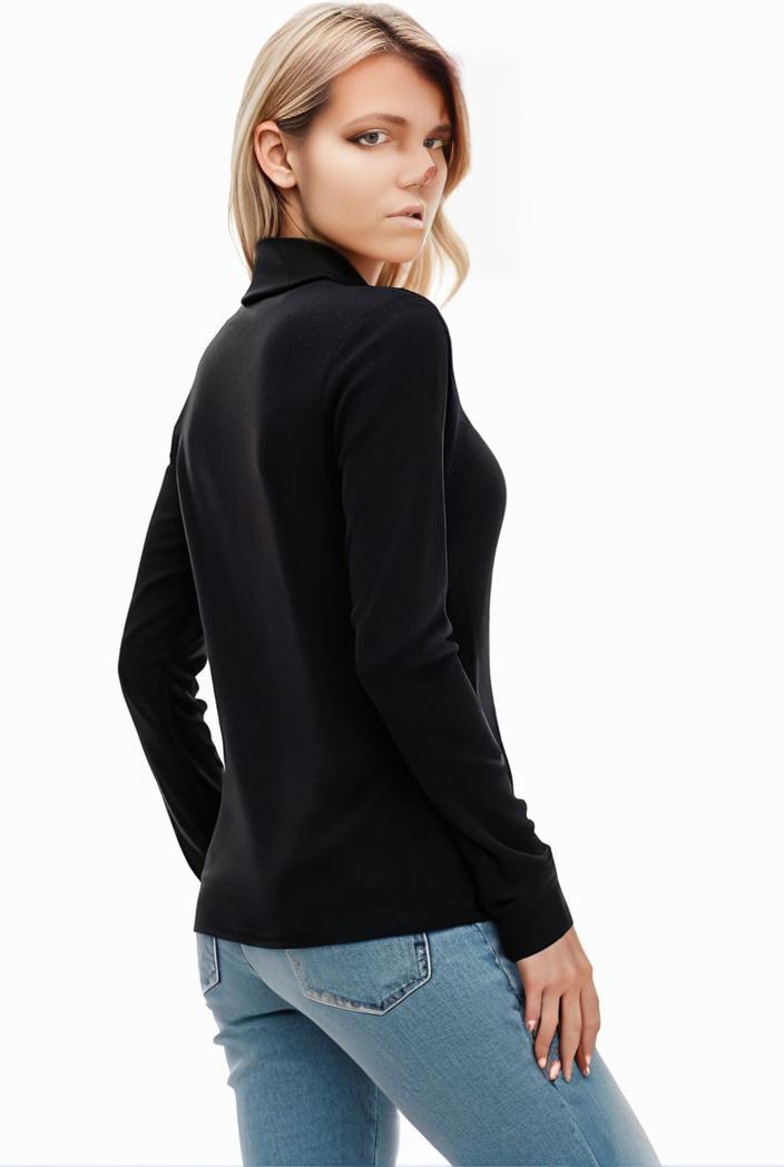 3 sets of turtleneck tees comfy long sleeve shirt perfect for spring autumn women s apparel 106638