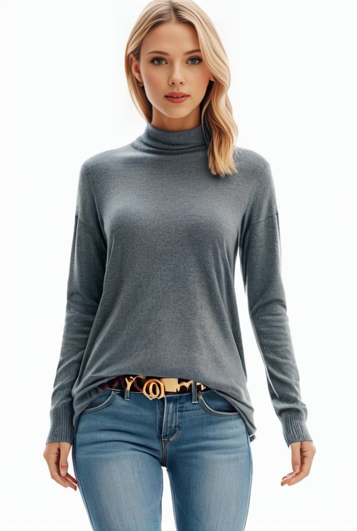 3 sets of turtleneck tees comfy long sleeve shirt perfect for spring autumn women s apparel 104114