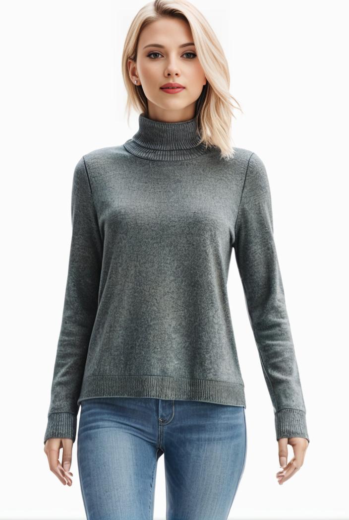3 sets of turtleneck tees comfy long sleeve shirt perfect for spring autumn women s apparel 104112