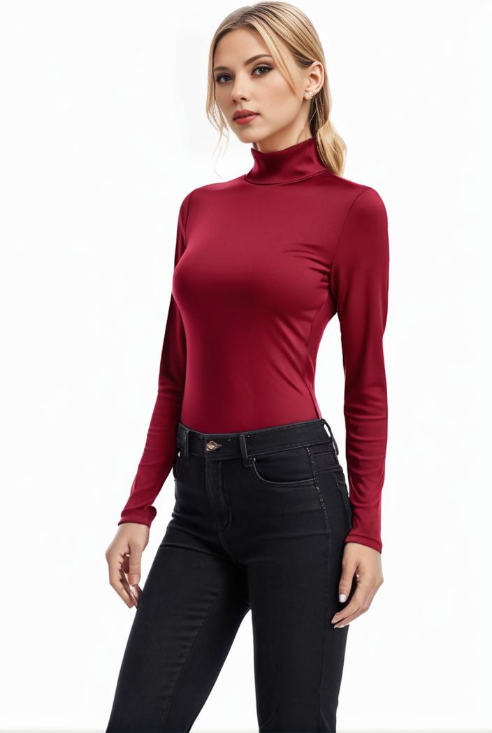 3 sets of turtleneck tees comfy long sleeve shirt perfect for spring autumn women s apparel 139142