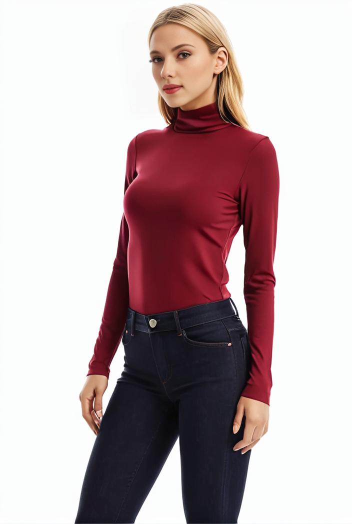 3 sets of turtleneck tees comfy long sleeve shirt perfect for spring autumn women s apparel 139146