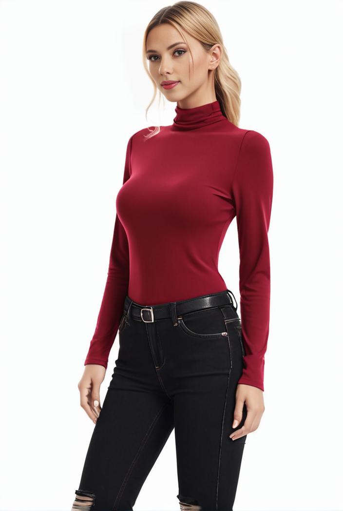 3 sets of turtleneck tees comfy long sleeve shirt perfect for spring autumn women s apparel 139148