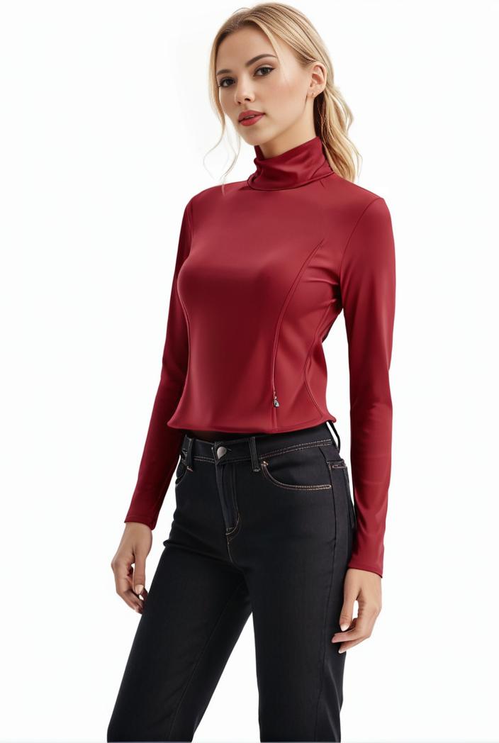 3 sets of turtleneck tees comfy long sleeve shirt perfect for spring autumn women s apparel 139149