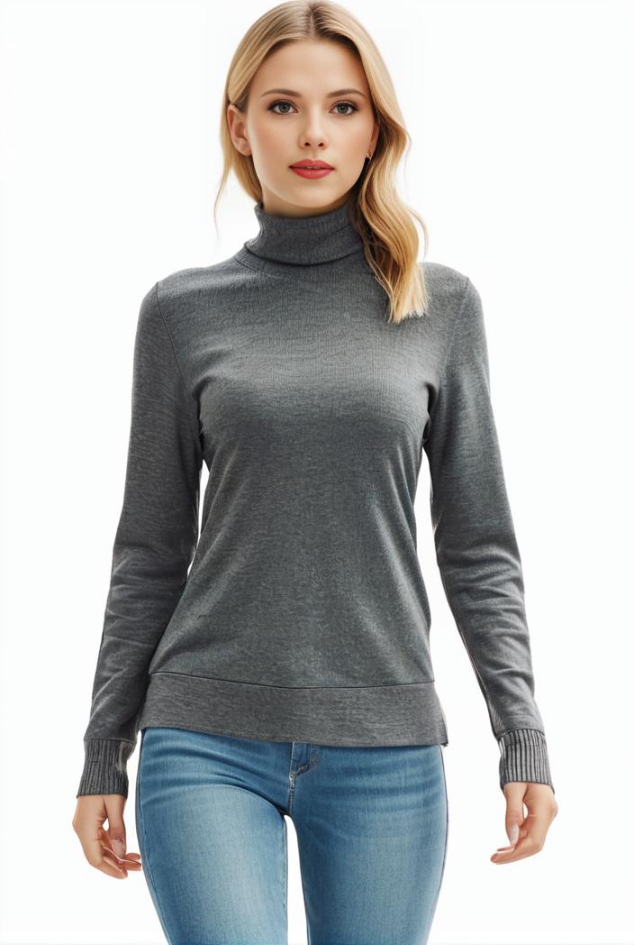 3 sets of turtleneck tees comfy long sleeve shirt perfect for spring autumn women s apparel 139153