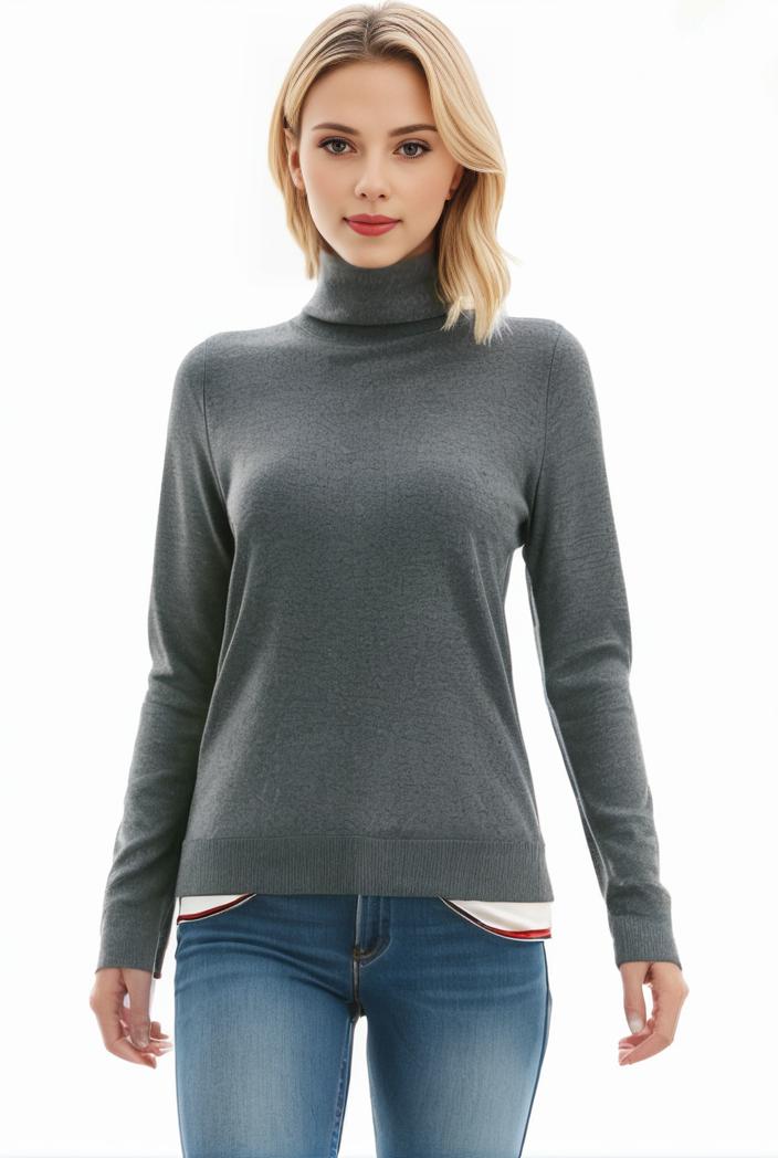 3 sets of turtleneck tees comfy long sleeve shirt perfect for spring autumn women s apparel 139150