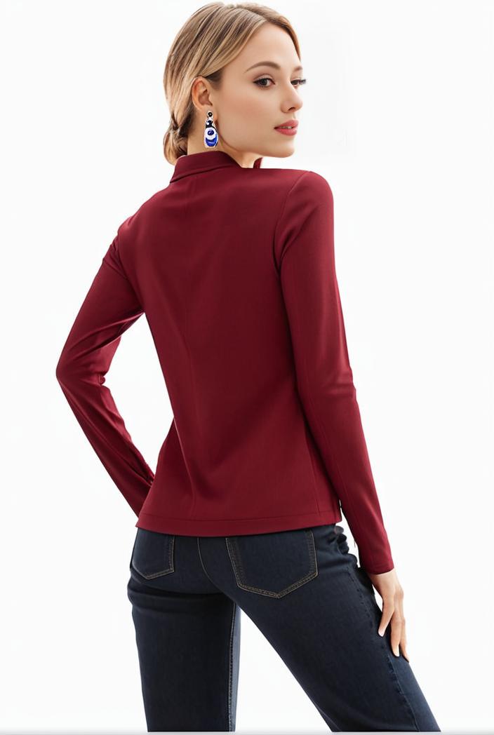 3 sets of turtleneck tees comfy long sleeve shirt perfect for spring autumn women s apparel 139164