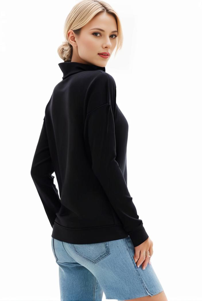3 sets of turtleneck tees comfy long sleeve shirt perfect for spring autumn women s apparel 139167