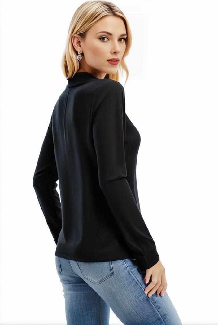 3 sets of turtleneck tees comfy long sleeve shirt perfect for spring autumn women s apparel 139168