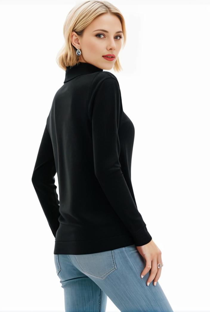 3 sets of turtleneck tees comfy long sleeve shirt perfect for spring autumn women s apparel 139169