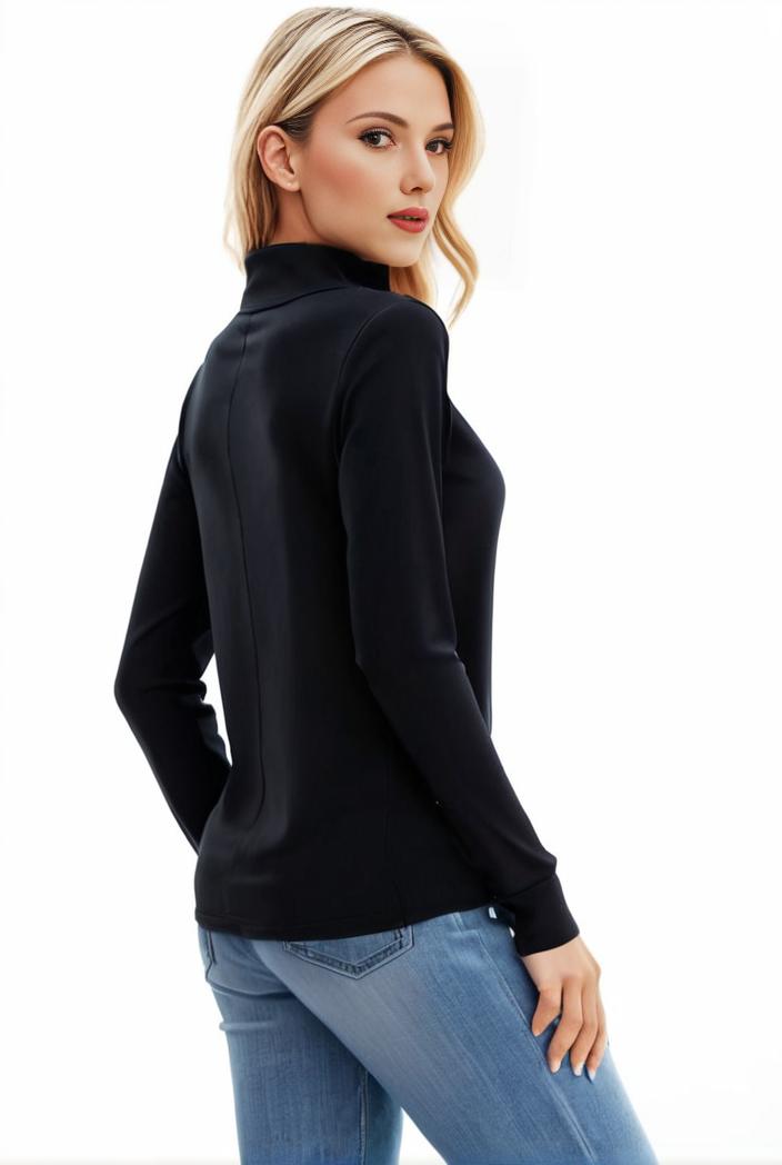 3 sets of turtleneck tees comfy long sleeve shirt perfect for spring autumn women s apparel 139171