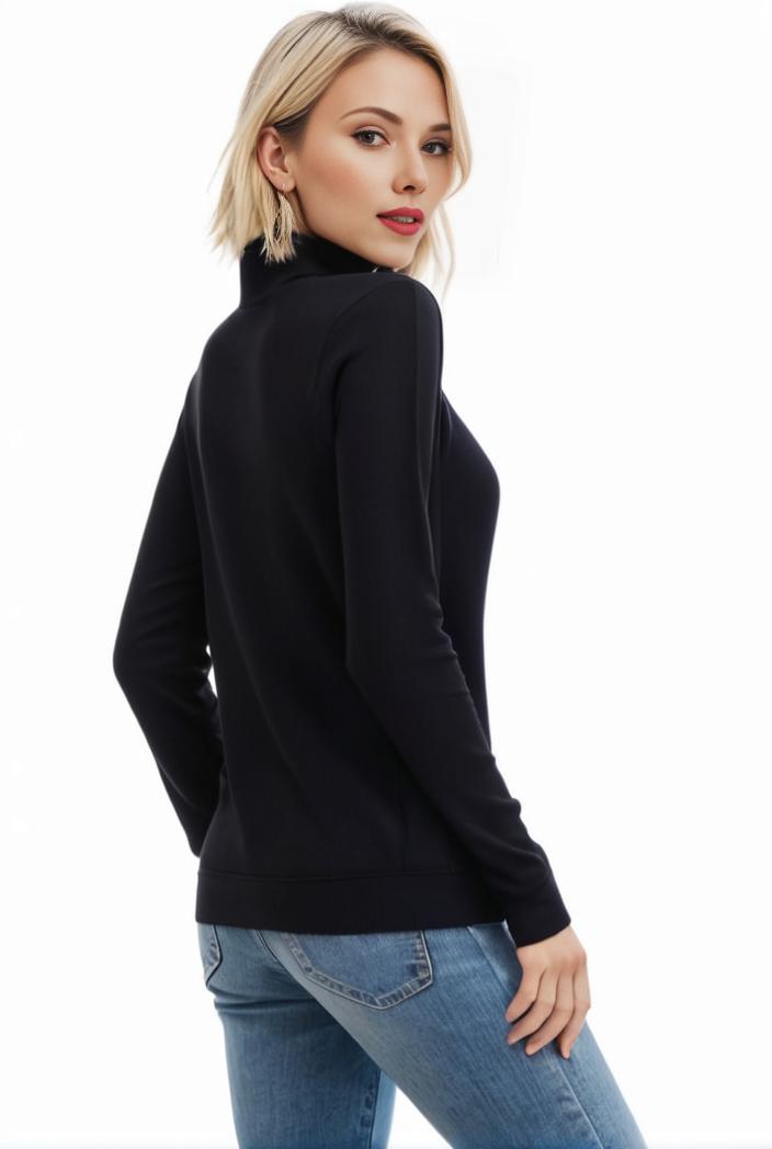 3 sets of turtleneck tees comfy long sleeve shirt perfect for spring autumn women s apparel 139173