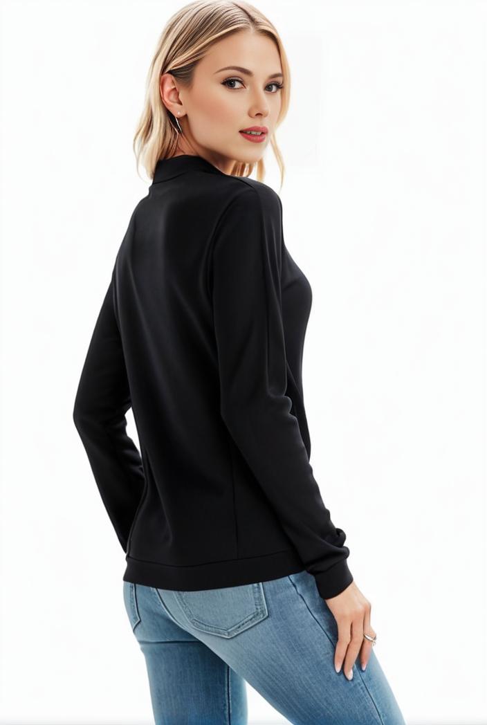 3 sets of turtleneck tees comfy long sleeve shirt perfect for spring autumn women s apparel 139172