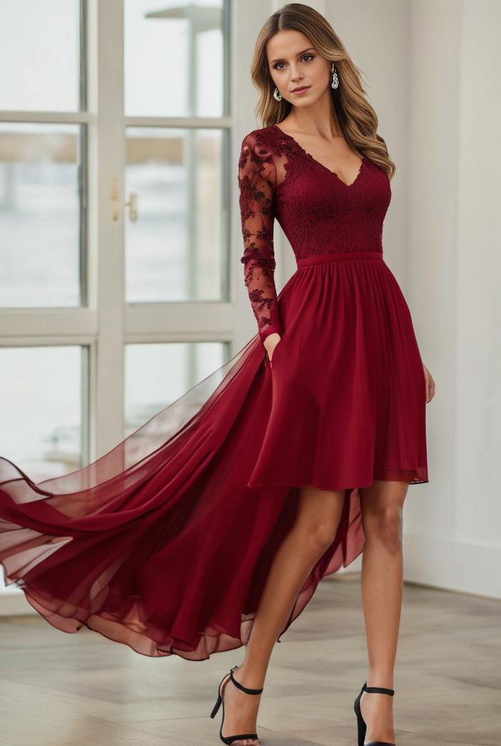 3 4 sleeve sheer sequin stripe high low hem evening dress 128747