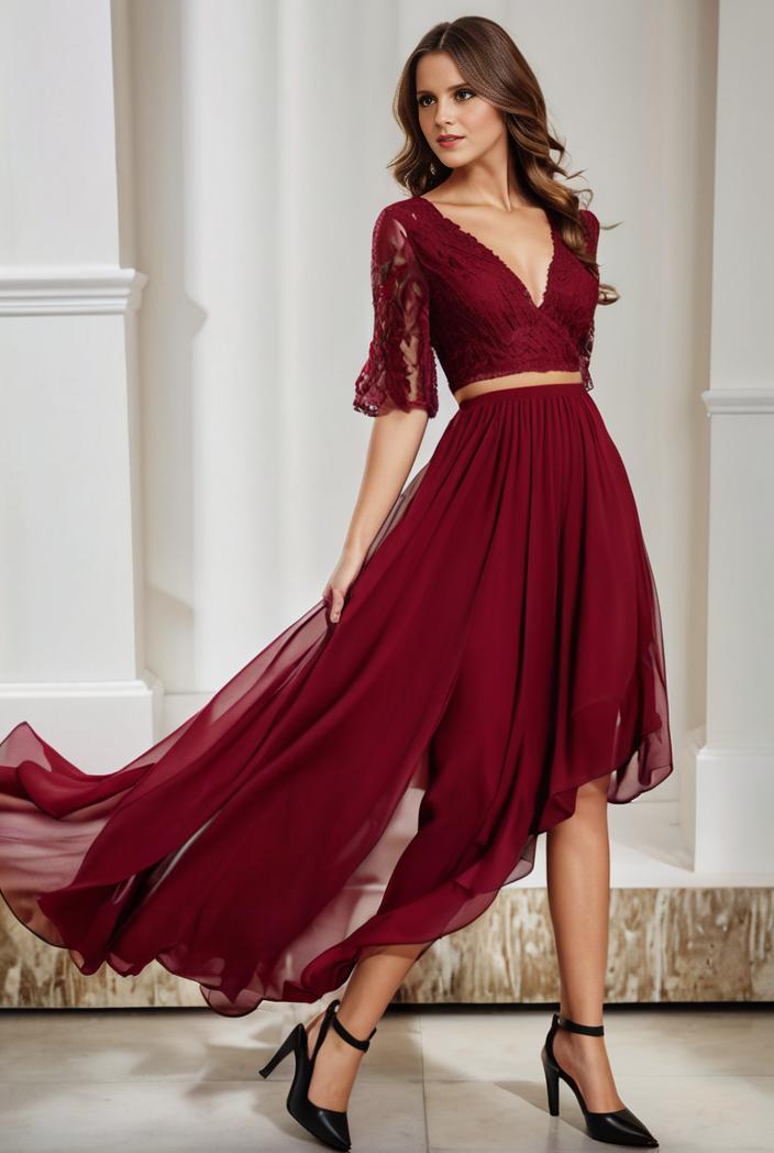 3 4 sleeve sheer sequin stripe high low hem evening dress 128750
