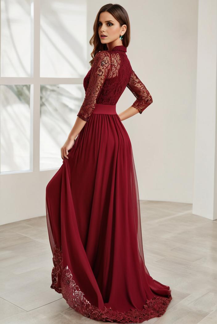 3 4 sleeve sheer sequin stripe high low hem evening dress 128780