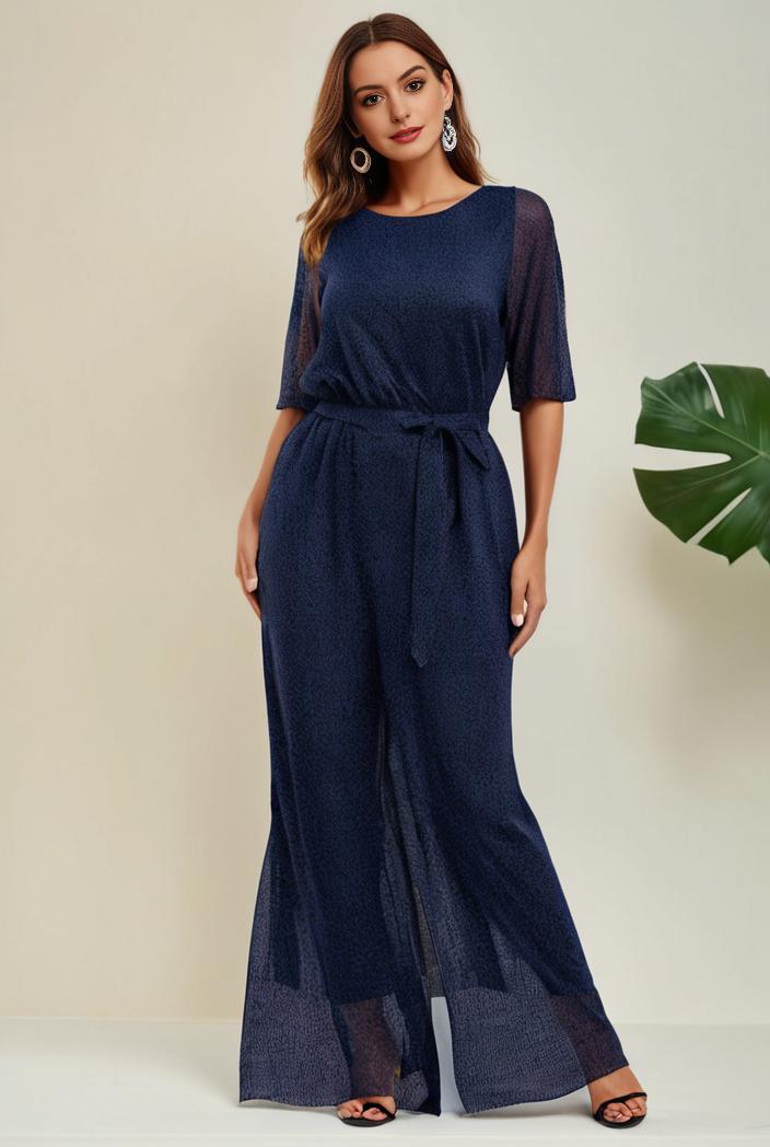 3 4 sleeve bodycon plunging back sequin evening dress 141990