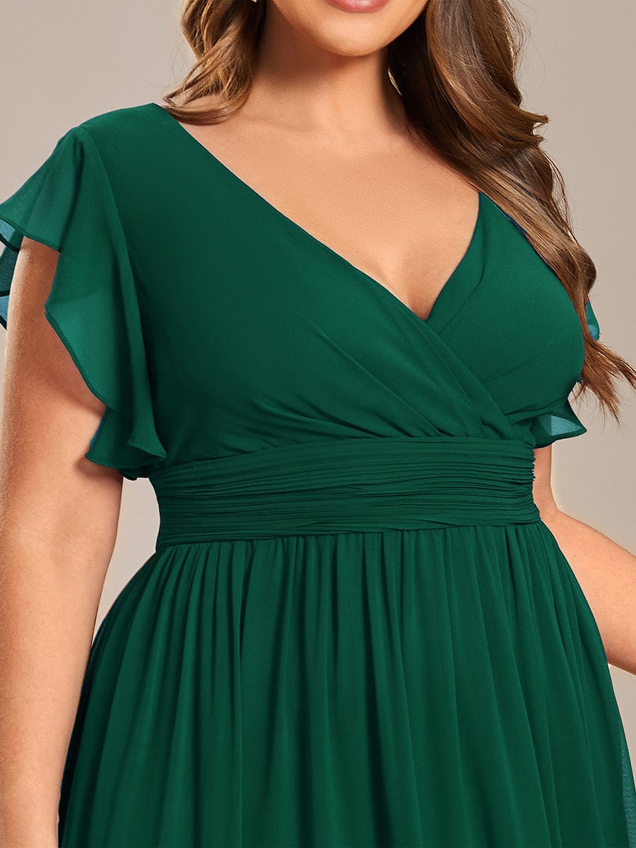 Chic Plus Size Chiffon Pleated A-Line Bridesmaid Dress with Back Cutout