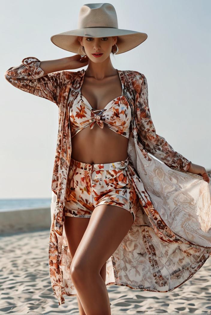 3 pieces sexy print bikini women high waist swimsuit cover up swimwear female lady bathing suit swimming summer beachwear 123591