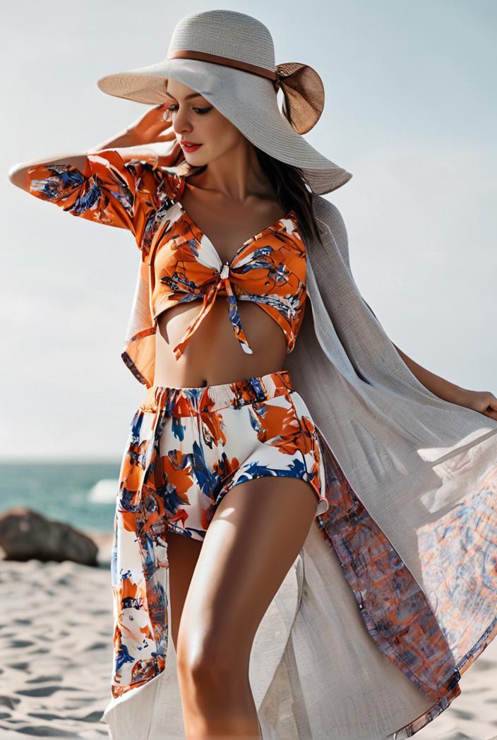 3 pieces sexy print bikini women high waist swimsuit cover up swimwear female lady bathing suit swimming summer beachwear 123720