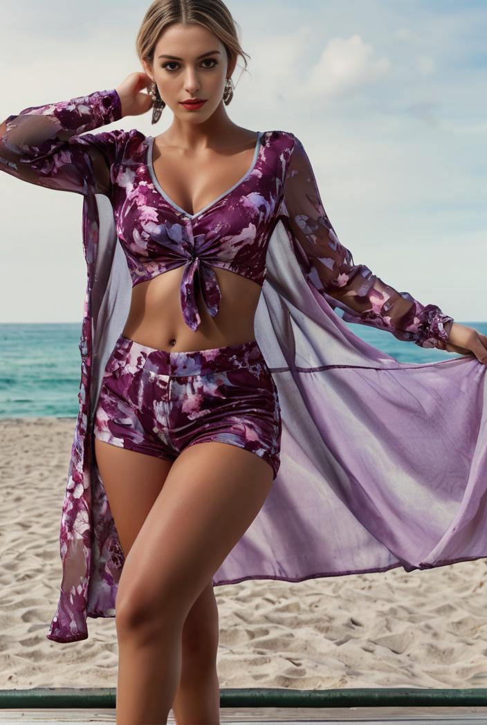 3 pieces sexy print bikini women high waist swimsuit cover up swimwear female lady bathing suit swimming summer beachwear 148520