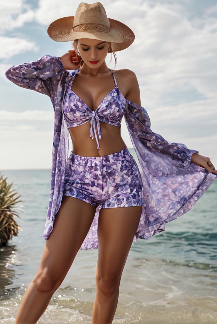 3 pieces sexy print bikini women high waist swimsuit cover up swimwear female lady bathing suit swimming summer beachwear 139233