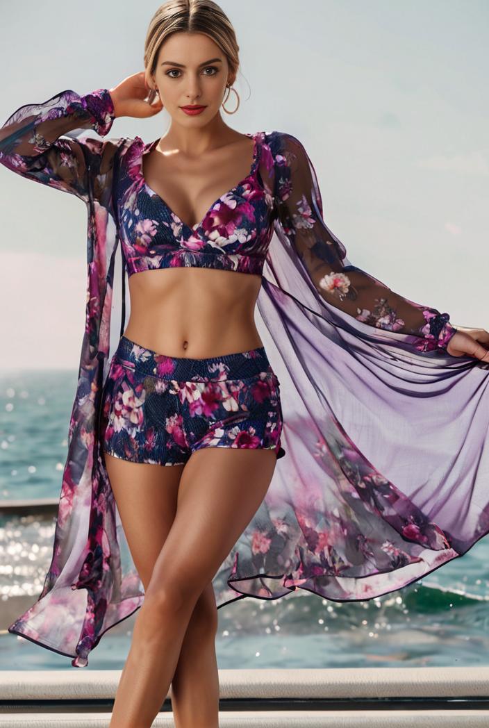 3 pieces sexy print bikini women high waist swimsuit cover up swimwear female lady bathing suit swimming summer beachwear 139277