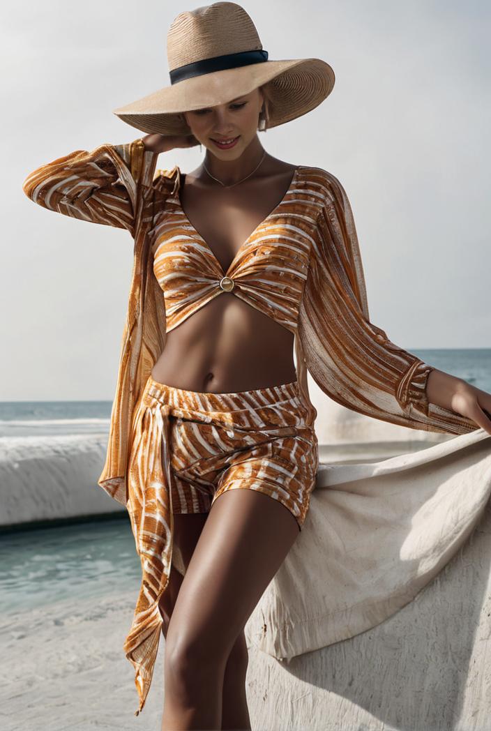 3 pieces sexy print bikini women high waist swimsuit cover up swimwear female lady bathing suit swimming summer beachwear 115519