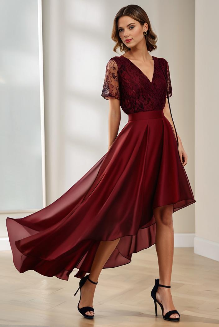 3 4 sleeve sheer sequin stripe high low hem evening dress 132160