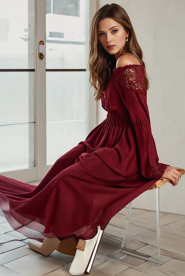 3 4 sleeve sheer sequin stripe high low hem evening dress 132191
